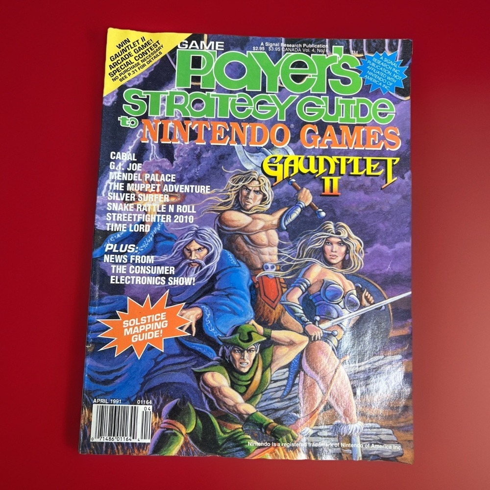 APRIL 1991 GAME PLAYERS STRATEGY GUIDE NINTENDO video game magazine GAUNTLET‎